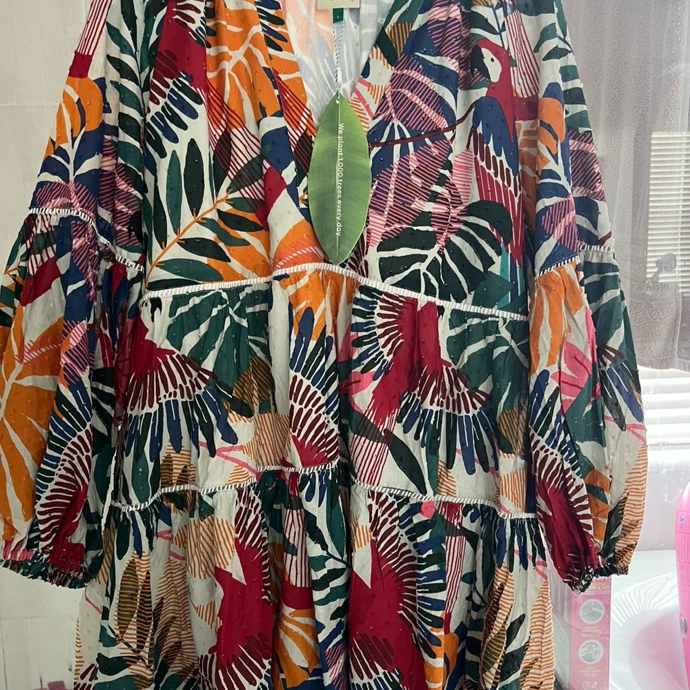 Farm Rio Macaw Mini Dress Multi - Picture 2 of 3